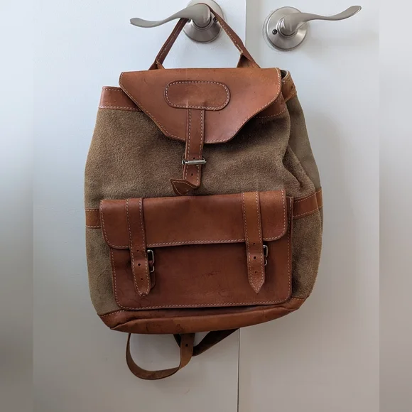 Vintage Brown Leather Backpack - Picture 3 of 10